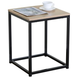 Βοηθητικό Τραπεζάκι  QUENLEY Δρυς/Μαύρο Μοριοσανίδα/Μέταλλο 40x40x50.1cm