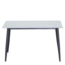 Τραπέζι Τραπεζαρίας  VENSHIRE Λευκό Μάρμαρο/Μαύρο Κεραμικό/Μέταλλο 121x72x73cm