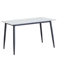 Τραπέζι Τραπεζαρίας  VENSHIRE Λευκό Μάρμαρο/Μαύρο Κεραμικό/Μέταλλο 121x72x73cm