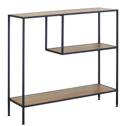 Βιβλιοθήκη  YARWOOD Δρυς/Μαύρο Μοριοσανίδα/Μέταλλο 100x33x96cm