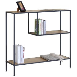 Βιβλιοθήκη  YARWOOD Δρυς/Μαύρο Μοριοσανίδα/Μέταλλο 100x33x96cm