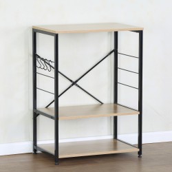 Ραφιέρα Κουζίνας  FAIRWYN Δρυς/Μαύρο Μοριοσανίδα/Μέταλλο 60x40x82cm