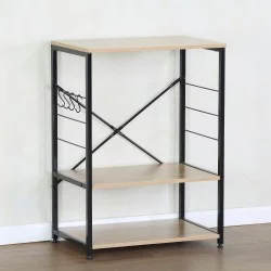 Ραφιέρα Κουζίνας  FAIRWYN Δρυς/Μαύρο Μοριοσανίδα/Μέταλλο 60x40x82cm