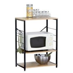 Ραφιέρα Κουζίνας  FAIRWYN Δρυς/Μαύρο Μοριοσανίδα/Μέταλλο 60x40x82cm