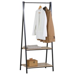 Έπιπλο Εισόδου  MILFORD Δρυς/Μαύρο Μοριοσανίδα/Μέταλλο 64x40x150cm