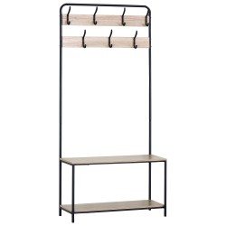 Έπιπλο Εισόδου  NORFIELD Δρυς/Μαύρο Μοριοσανίδα/Μέταλλο 80x30x170cm