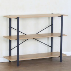 Βιβλιοθήκη  RAVENSBY Φυσικό/Μαύρο Μοριοσανίδα/Μέταλλο 106x35x80cm