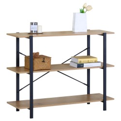 Βιβλιοθήκη  RAVENSBY Φυσικό/Μαύρο Μοριοσανίδα/Μέταλλο 106x35x80cm