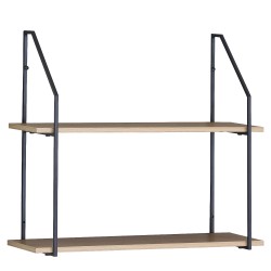 Ραφιέρα Τοίχου  OLVAN Δρυς/Μαύρο MDF/Μέταλλο 65x20x52cm