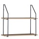 Ραφιέρα Τοίχου  OLVAN Δρυς/Μαύρο MDF/Μέταλλο 65x20x52cm