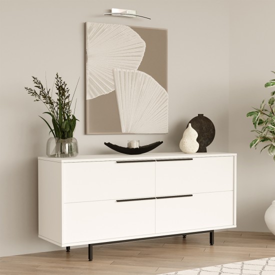 Μπουφές CARTMEL Λευκό Μοριοσανίδα/Μέταλλο 44.5x160x74.3cm Μπουφές CARTMEL Λευκό Μοριοσανίδα/Μέταλλο 44.5x160x74.3cm