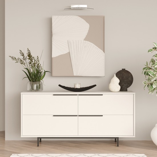 Μπουφές CARTMEL Λευκό Μοριοσανίδα/Μέταλλο 44.5x160x74.3cm Μπουφές CARTMEL Λευκό Μοριοσανίδα/Μέταλλο 44.5x160x74.3cm