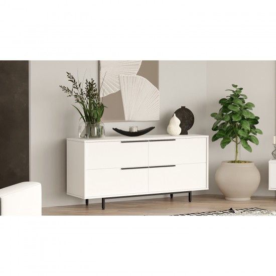 Μπουφές CARTMEL Λευκό Μοριοσανίδα/Μέταλλο 44.5x160x74.3cm Μπουφές CARTMEL Λευκό Μοριοσανίδα/Μέταλλο 44.5x160x74.3cm