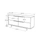 Μπουφές CARTMEL Λευκό Μοριοσανίδα/Μέταλλο 44.5x160x74.3cm Μπουφές CARTMEL Λευκό Μοριοσανίδα/Μέταλλο 44.5x160x74.3cm
