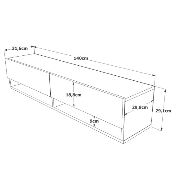Έπιπλο Τηλεόρασης SOLVA Πεύκο Μοριοσανίδα 140x31.6x29.6cm Έπιπλο Τηλεόρασης SOLVA Πεύκο Μοριοσανίδα 140x31.6x29.6cm
