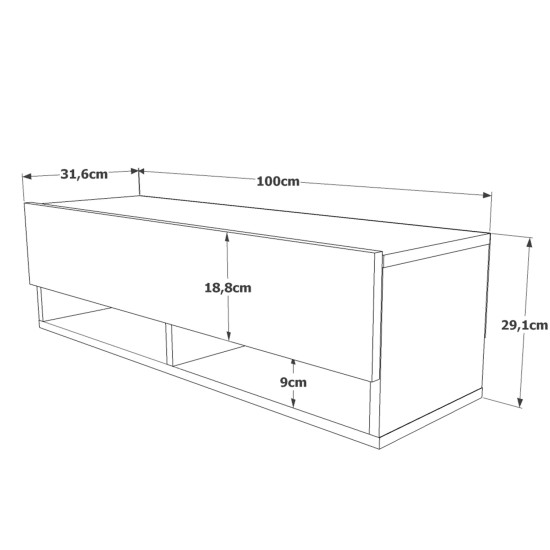 Έπιπλο Τηλεόρασης  BEXLEY Πεύκο Μοριοσανίδα 100x31.6x29.6cm