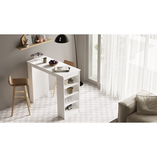 Τραπέζι Bar BROCKLEY Λευκό Μοριοσανίδα 120x51.6x101.8cm Τραπέζι Bar BROCKLEY Λευκό Μοριοσανίδα 120x51.6x101.8cm
