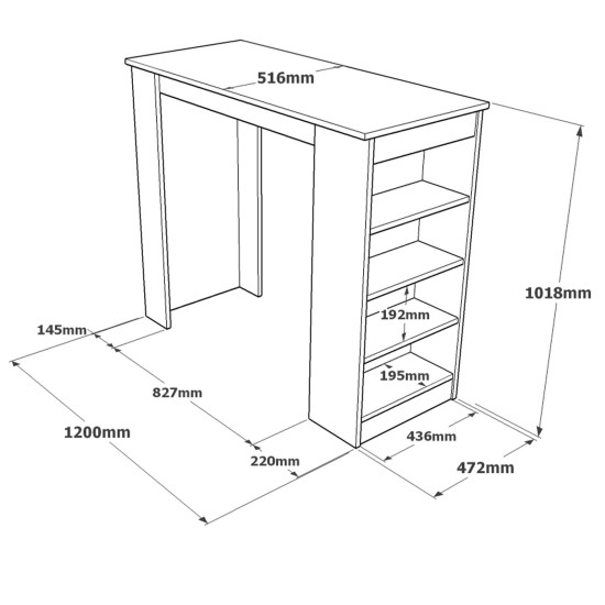 Τραπέζι Bar BROCKLEY Λευκό Μοριοσανίδα 120x51.6x101.8cm Τραπέζι Bar BROCKLEY Λευκό Μοριοσανίδα 120x51.6x101.8cm