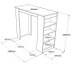 Τραπέζι Bar BROCKLEY Λευκό Μοριοσανίδα 120x51.6x101.8cm Τραπέζι Bar BROCKLEY Λευκό Μοριοσανίδα 120x51.6x101.8cm