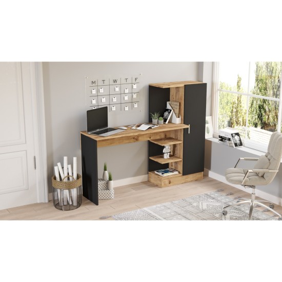 Γραφείο CAMDEN Πεύκο/Μαύρο Μοριοσανίδα 152.3x40x120cm Γραφείο CAMDEN Πεύκο/Μαύρο Μοριοσανίδα 152.3x40x120cm