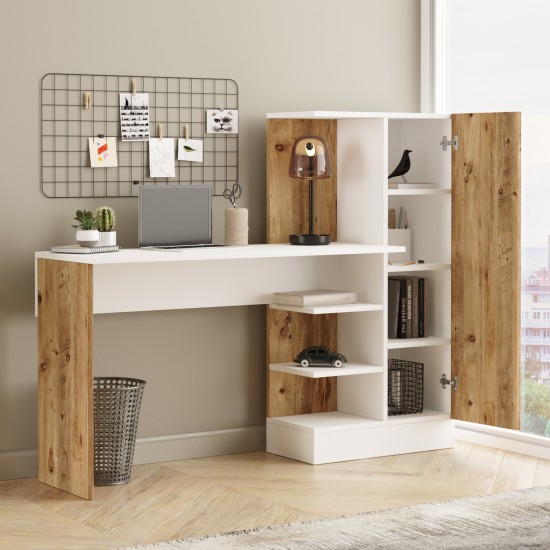 Γραφείο CAMDEN Πεύκο/Λευκό Μοριοσανίδα 152.3x40x120cm Γραφείο CAMDEN Πεύκο/Λευκό Μοριοσανίδα 152.3x40x120cm