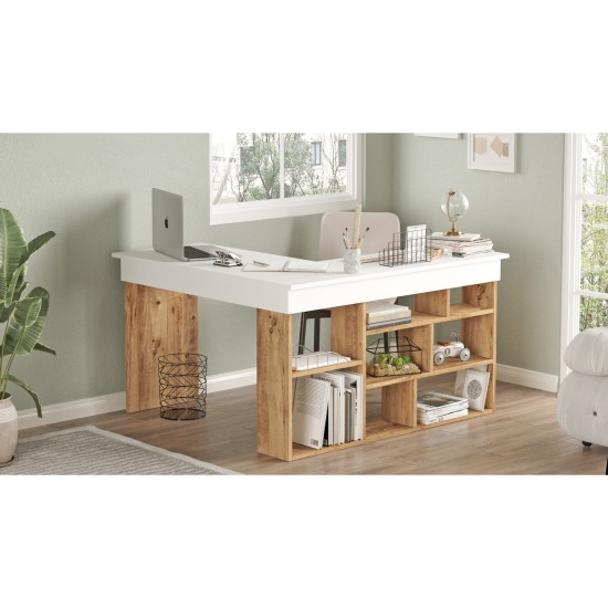 Γραφείο CANN Πεύκο/Λευκό Μοριοσανίδα 115x120x72cm Γραφείο CANN Πεύκο/Λευκό Μοριοσανίδα 115x120x72cm
