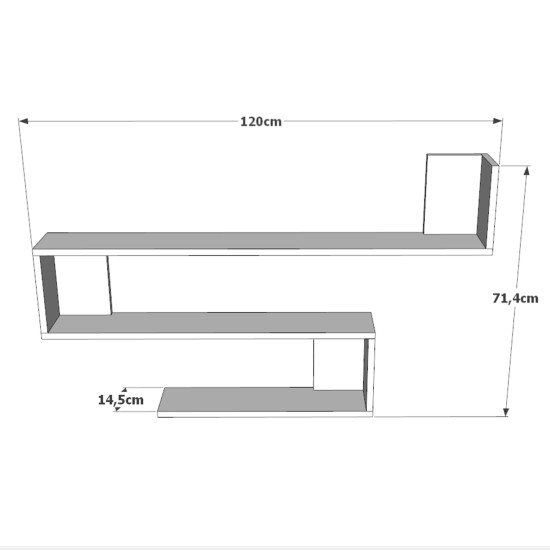 Ράφι Τοίχου EALING Πεύκο Μοριοσανίδα 120x145x71.4cm Ράφι Τοίχου EALING Πεύκο Μοριοσανίδα 120x145x71.4cm