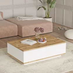 Τραπεζάκι Σαλονιού  FRIERN Πεύκο/Λευκό Μοριοσανίδα 90x60x28.6cm