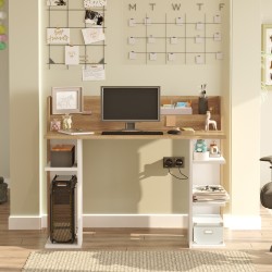 Γραφείο  FIFE Φυσικό/Λευκό Μοριοσανίδα/Μελαμίνη 124x58x98cm