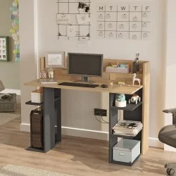 Γραφείο  FIFE Φυσικό/Ανθρακί Μοριοσανίδα/Μελαμίνη 124x58x98cm