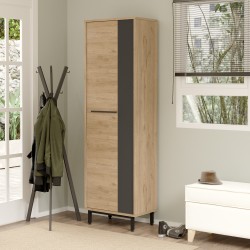 Παπουτσοθήκη  INVERCLYDE Φυσικό/Ανθρακί Μοριοσανίδα/Μελαμίνη 57.2x35.5x173.6cm