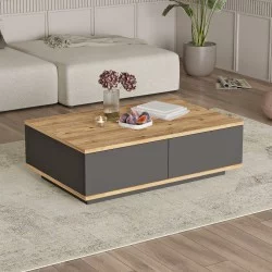 Τραπεζάκι Σαλονιού  CLACK Πεύκο/Ανθρακί Μοριοσανίδα/Μελαμίνη 90x60x28.6cm