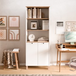 Βιβλιοθήκη  BRAGI Λευκό/Φυσικό Μοριοσανίδα 69.5x32x180cm
