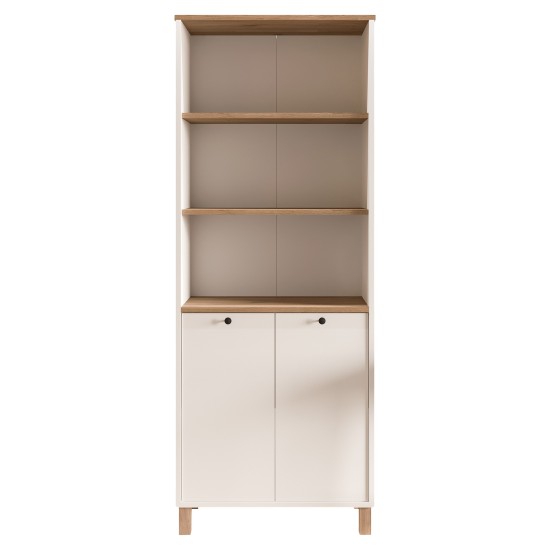 Βιβλιοθήκη  BRAGI Λευκό/Φυσικό Μοριοσανίδα 69.5x32x180cm