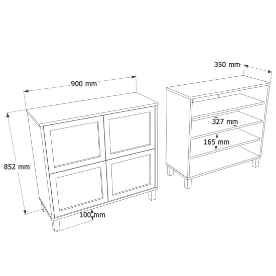 Κονσόλα  AESIR Φυσικό Μοριοσανίδα/Rattan 90x35x85.2cm