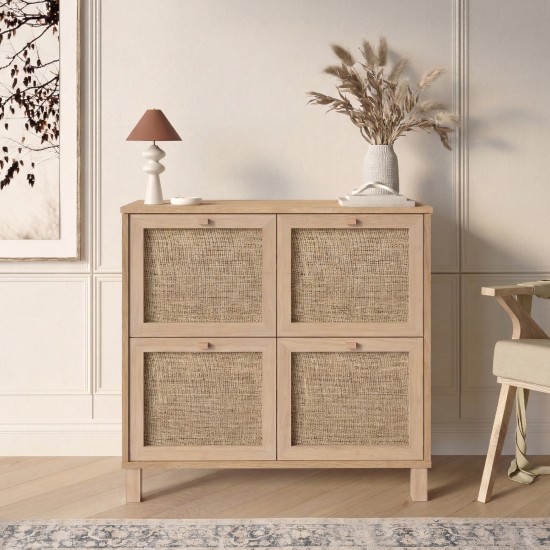 Κονσόλα  AESIR Φυσικό Μοριοσανίδα/Rattan 90x35x85.2cm