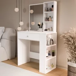 Τουαλέτα Μακιγιάζ  GERI Λευκό Μοριοσανίδα 70x40x135cm