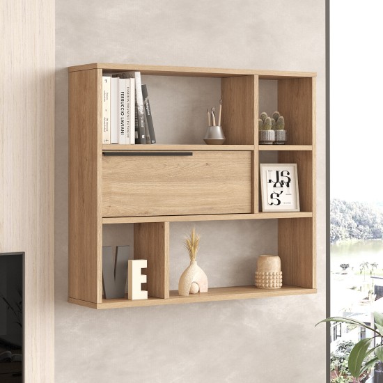 Ραφιέρα Επιτοίχια  ALISTAIR Φυσικό Μοριοσανίδα 90x22x81cm