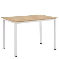 Τραπέζι Τραπεζαρίας  VERDELL Sonoma/Λευκό Μέταλλο/Μοριοσανίδα 110x70x76cm