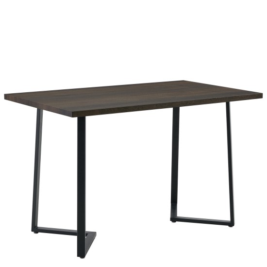 Τραπέζι Τραπεζαρίας  WINFORD Καρυδί/Μαύρο Μέταλλο/Μοριοσανίδα 120x70x76cm