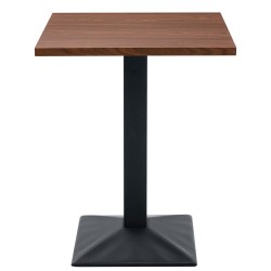 Τραπέζι Τραπεζαρίας  BROOKWYN Καρυδί/Μαύρο Μέταλλο/Μοριοσανίδα 60x60x74cm