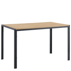 Τραπέζι Τραπεζαρίας  CRESTMERE Sonoma/Μαύρο Μέταλλο/Μοριοσανίδα 120x70x75cm