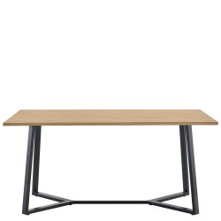 Τραπέζι Τραπεζαρίας  DUNSMERE Sonoma/Μαύρο Μέταλλο/Μοριοσανίδα 160x90x75cm