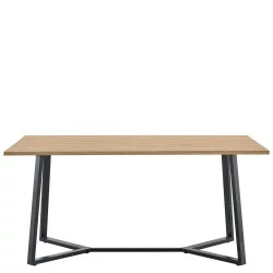 Τραπέζι Τραπεζαρίας  DUNSMERE Sonoma/Μαύρο Μέταλλο/Μοριοσανίδα 160x90x75cm