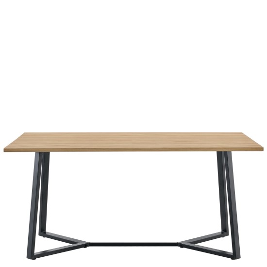 Τραπέζι Τραπεζαρίας  DUNSMERE Sonoma/Μαύρο Μέταλλο/Μοριοσανίδα 160x90x75cm