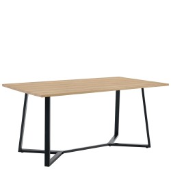 Τραπέζι Τραπεζαρίας  DUNSMERE Sonoma/Μαύρο Μέταλλο/Μοριοσανίδα 160x90x75cm