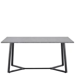 Τραπέζι Τραπεζαρίας  DUNSMERE Γκρι Μάρμαρο/Μαύρο Μέταλλο/Μοριοσανίδα 160x90x75cm