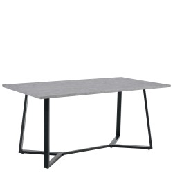 Τραπέζι Τραπεζαρίας  DUNSMERE Γκρι Μάρμαρο/Μαύρο Μέταλλο/Μοριοσανίδα 160x90x75cm