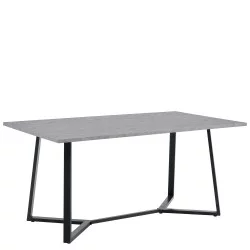 Τραπέζι Τραπεζαρίας  DUNSMERE Γκρι Μάρμαρο/Μαύρο Μέταλλο/Μοριοσανίδα 160x90x75cm