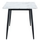 Τραπέζι Τραπεζαρίας  IRWELL Λευκό Μάρμαρο/Μαύρο Μέταλλο/Μοριοσανίδα 120x80x75cm